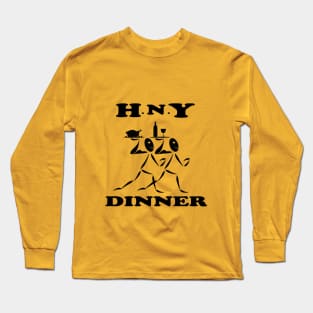 happy new year dinner 2020 gift t-shirt Long Sleeve T-Shirt